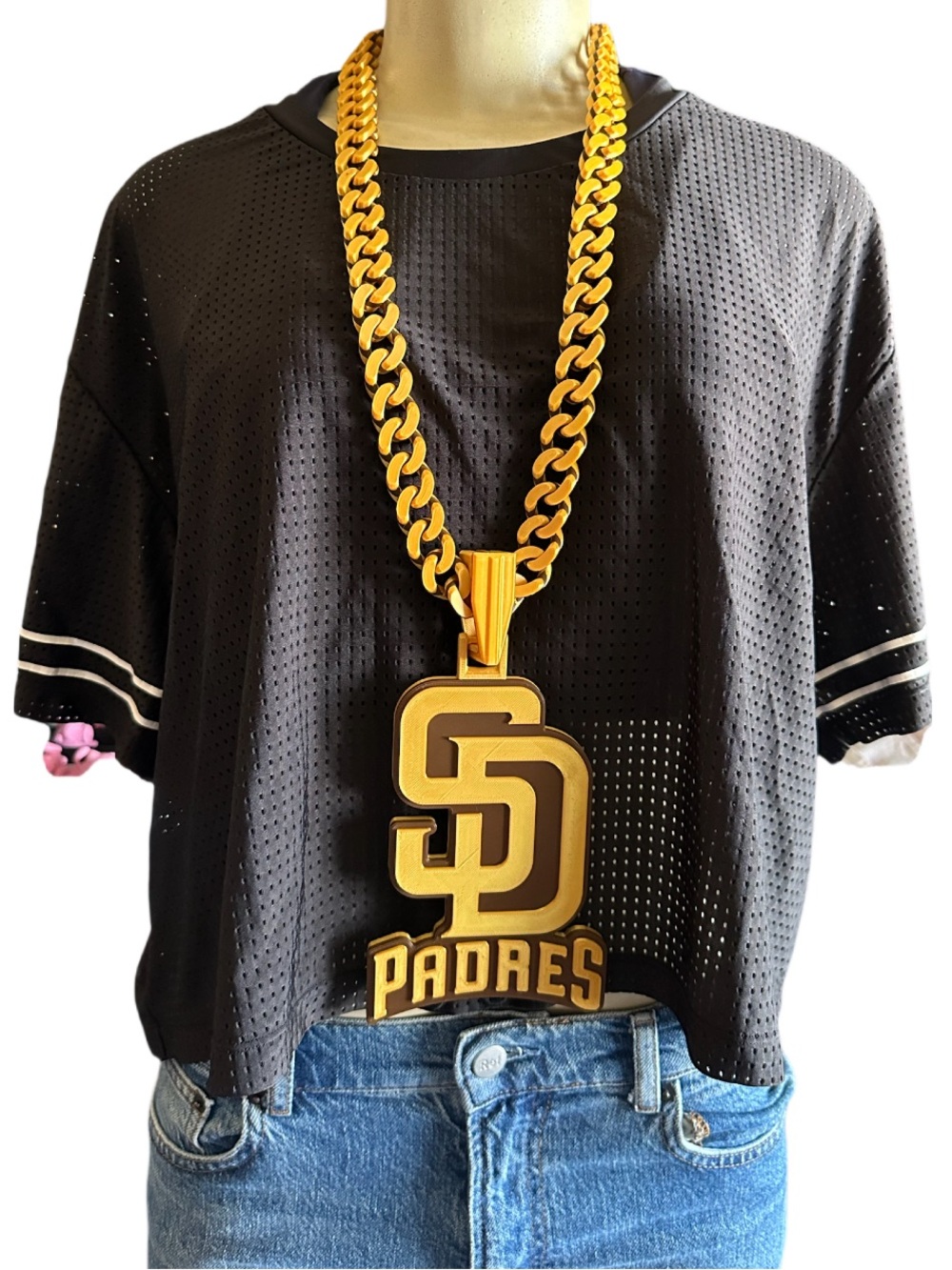 San Diego Padres 3D Print Hype Chain brown and gold new